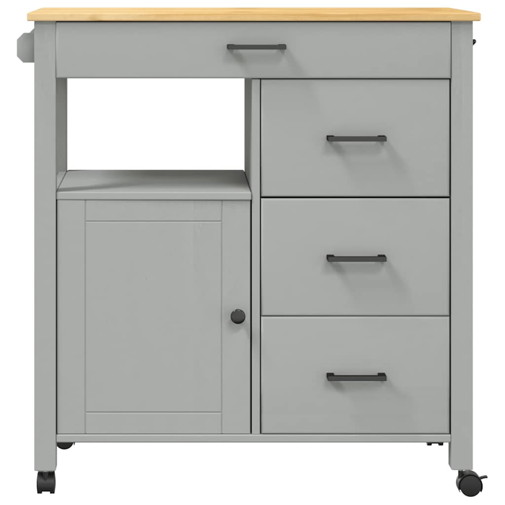 Carrello da Cucina-Scaffale per Cucina MONZA 84x40x88,5 cm in Legno Massello di Pino 898010