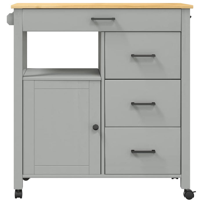 Carrello da Cucina-Scaffale per Cucina MONZA 84x40x88,5 cm in Legno Massello di Pino 898010