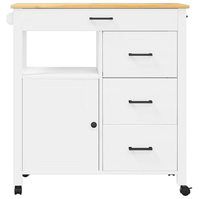 Carrello da Cucina MONZA 84x40x90 cm in Legno Massello di Pino 376111