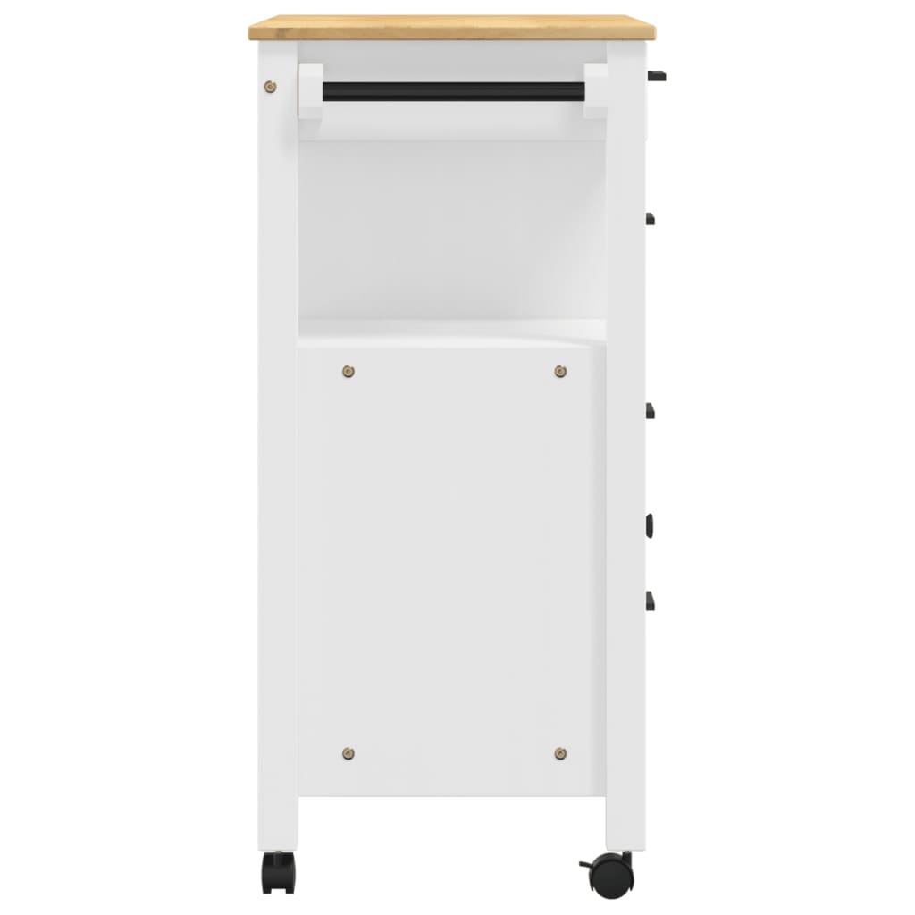 Carrello da Cucina MONZA 84x40x90 cm in Legno Massello di Pino 376111
