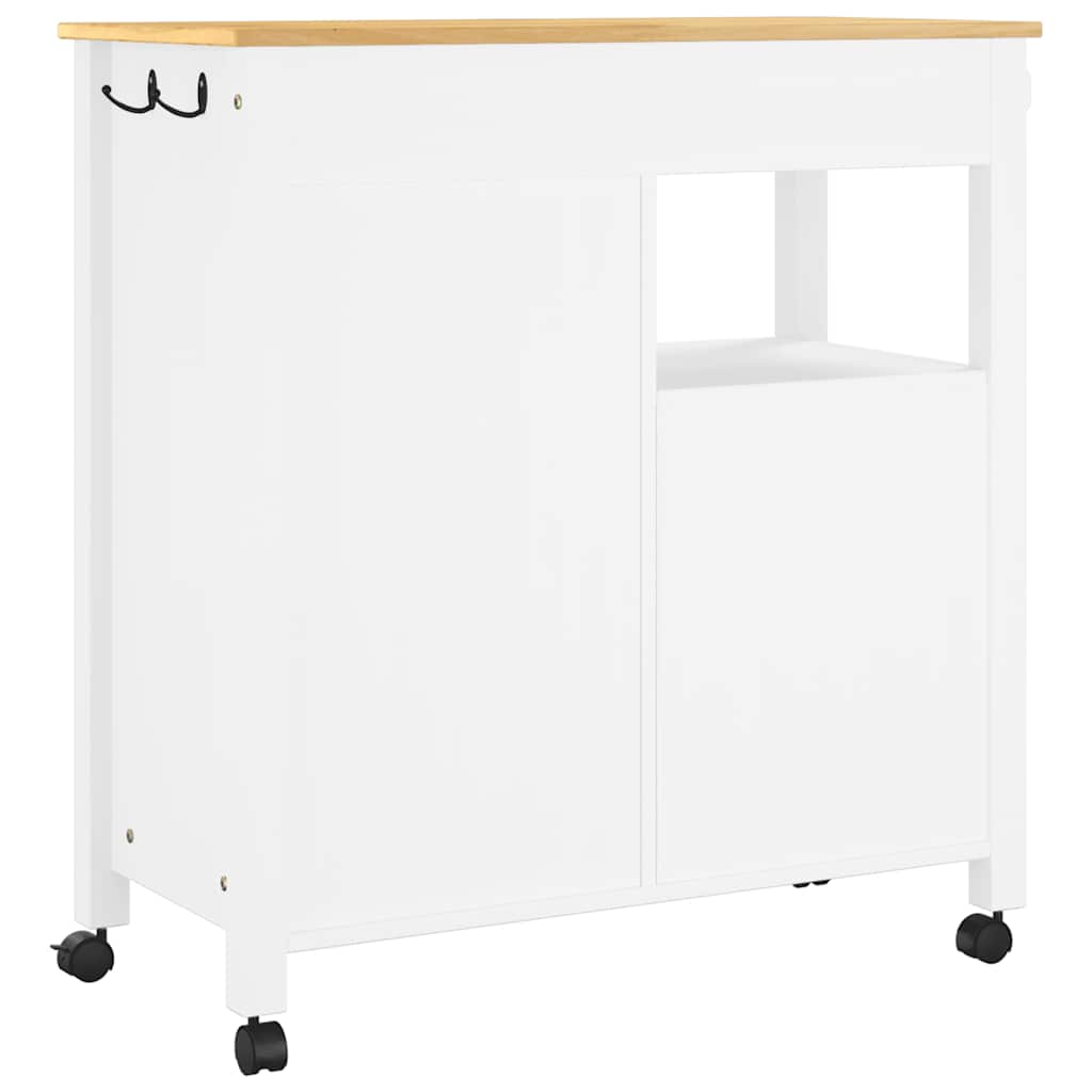 Carrello da Cucina-Scaffale per Cucina MONZA 84x40x88,5 cm in Legno Massello di Pino 981703