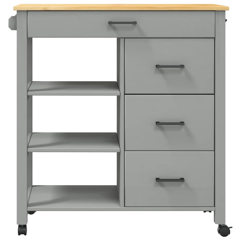 Carrello da Cucina-Scaffale per Cucina MONZA 84x40x88,5 cm in Legno Massello di Pino 828480