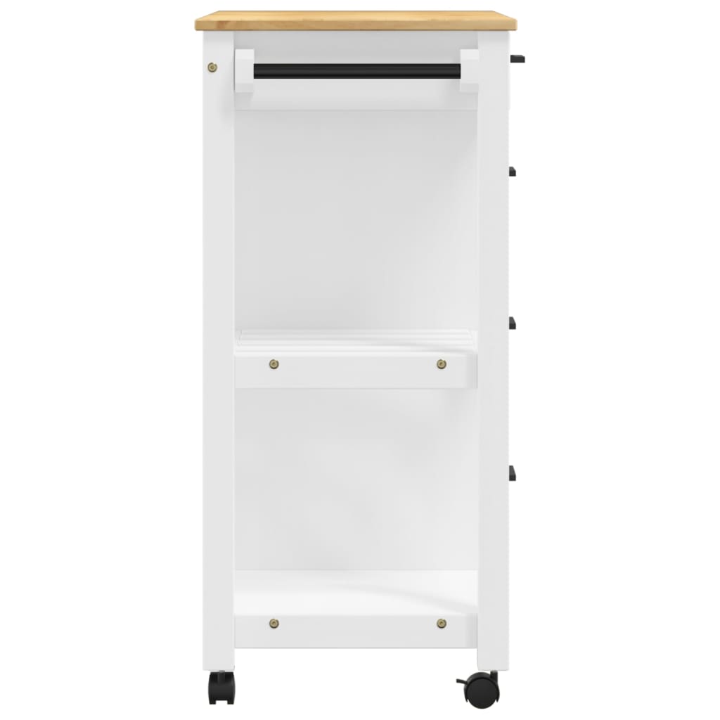 Carrello da Cucina MONZA 84x40x90 cm in Legno Massello di Pino 376117