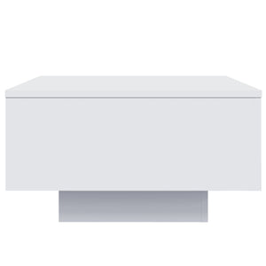 Tavolino da Soggiorno con Luci LED Bianco 55x55x31 cm 836574