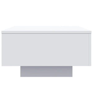 Tavolino da Soggiorno con Luci LED Bianco 55x55x31 cm 836574