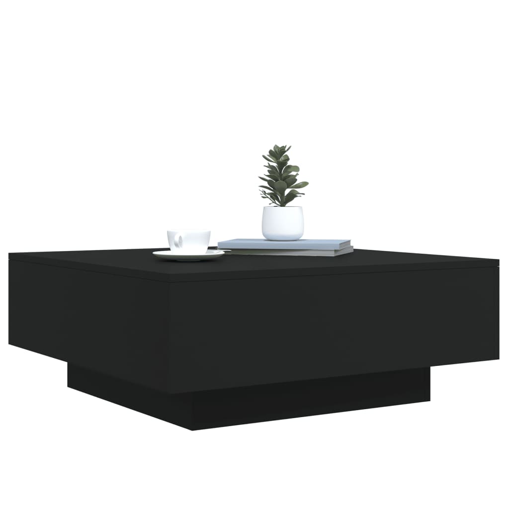 Tavolino da Salotto Nero 80x80x31 cm in Legno Multistrato 836582
