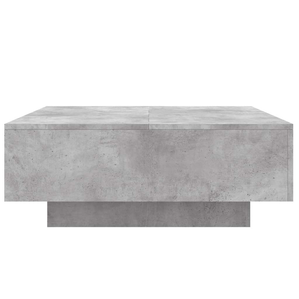 Tavolino Salotto Grigio Cemento 80x80x31 cm Legno Multistrato 836584