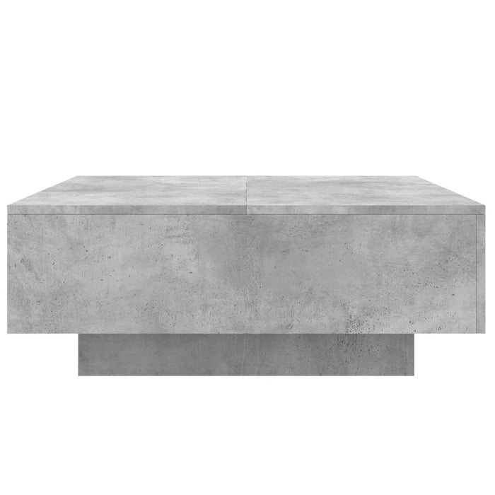 Tavolino Salotto Grigio Cemento 80x80x31 cm Legno Multistrato 836584