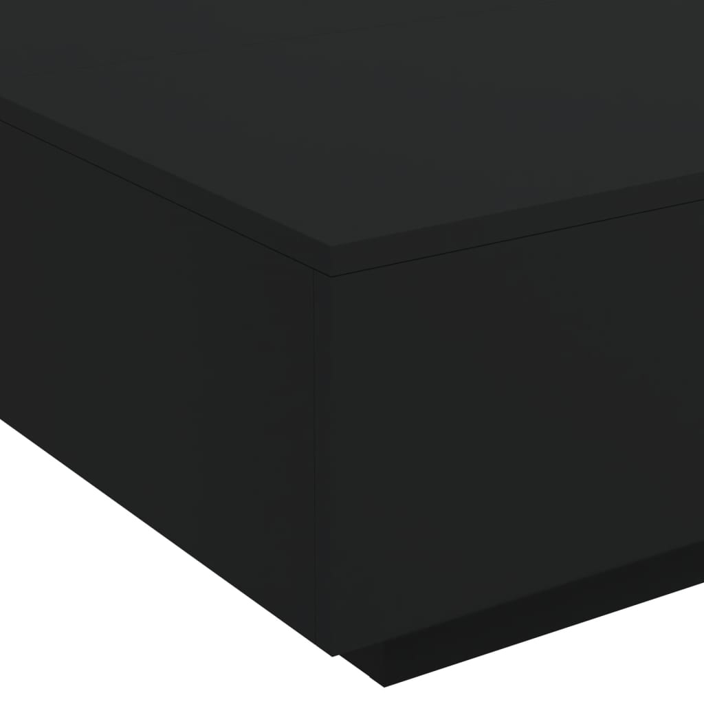 Tavolino da Soggiorno con Luci LED Nero 80x80x31 cm 836589