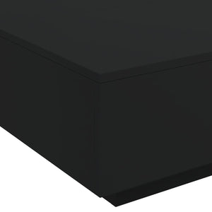 Tavolino da Soggiorno con Luci LED Nero 80x80x31 cm 836589