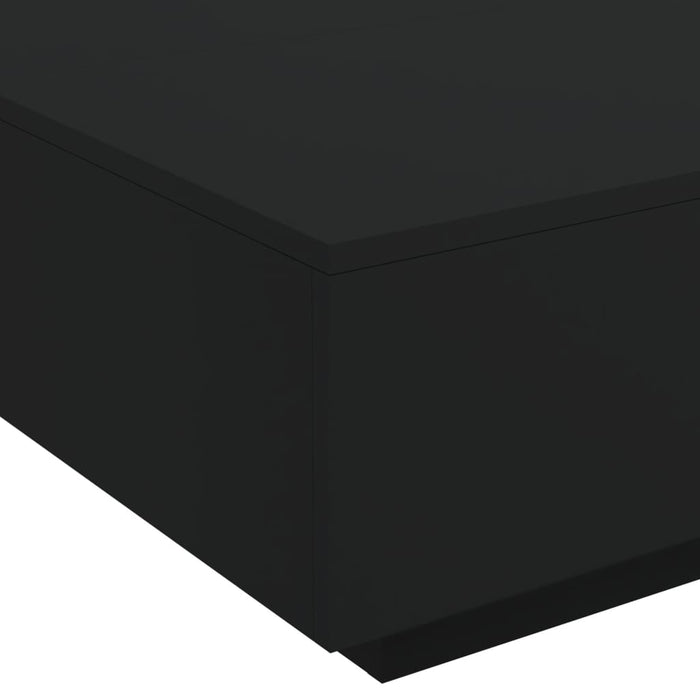 Tavolino da Soggiorno con Luci LED Nero 80x80x31 cm 836589