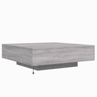 Tavolino da Soggiorno con Luci LED Grigio Sonoma 100x100x31 cm 836607