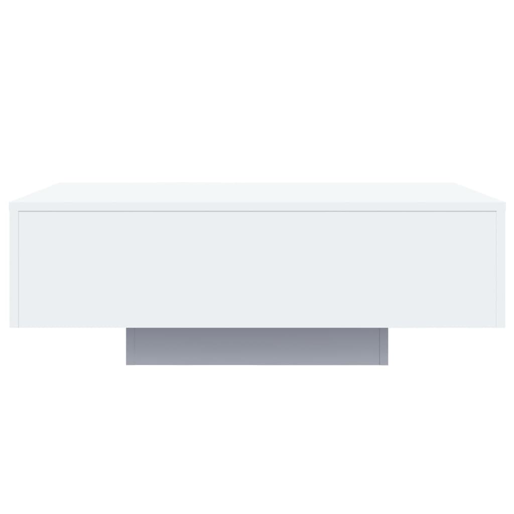 Tavolino da Soggiorno-Tavolino da Salotto con Luci LED Bianco 85x55x31 cm