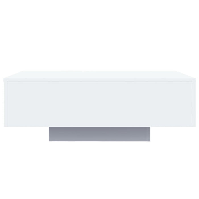Tavolino da Soggiorno-Tavolino da Salotto con Luci LED Bianco 85x55x31 cm