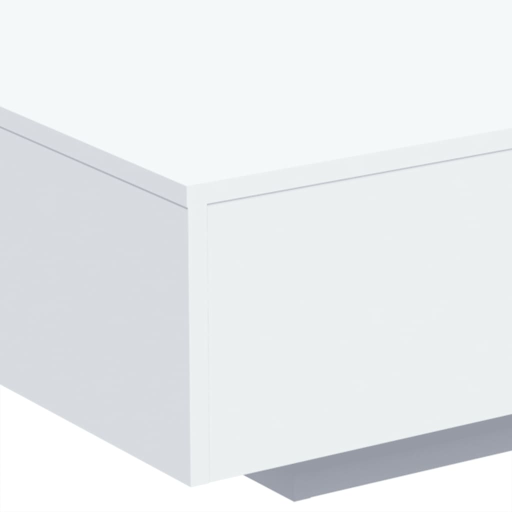 Tavolino da Soggiorno con Luci LED Bianco 85x55x31 cm 836609