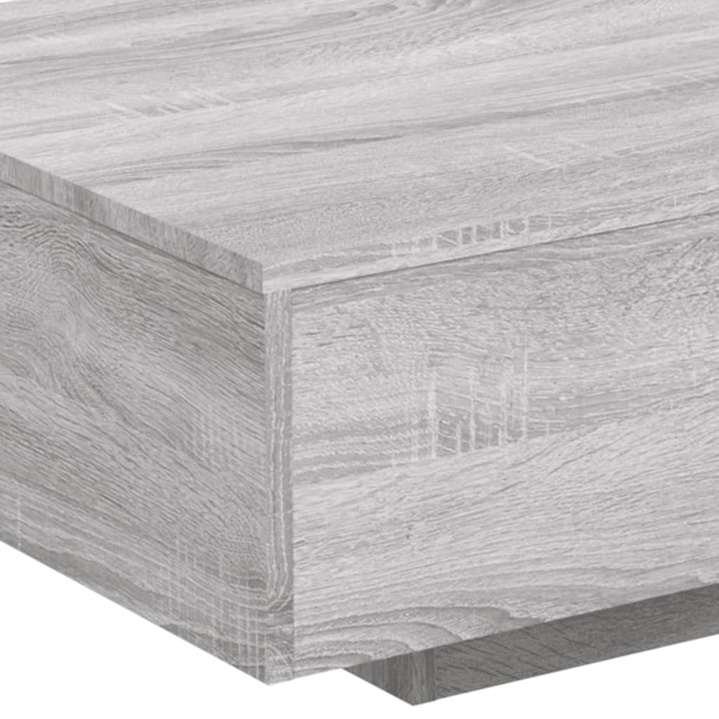 Tavolino da Soggiorno con Luci LED Grigio Sonoma 85x55x31 cm 836614