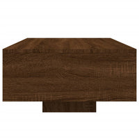 Tavolino da Soggiorno con Luci LED Rovere Marrone 85x55x31 cm