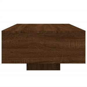 Tavolino da Soggiorno con Luci LED Rovere Marrone 85x55x31 cm