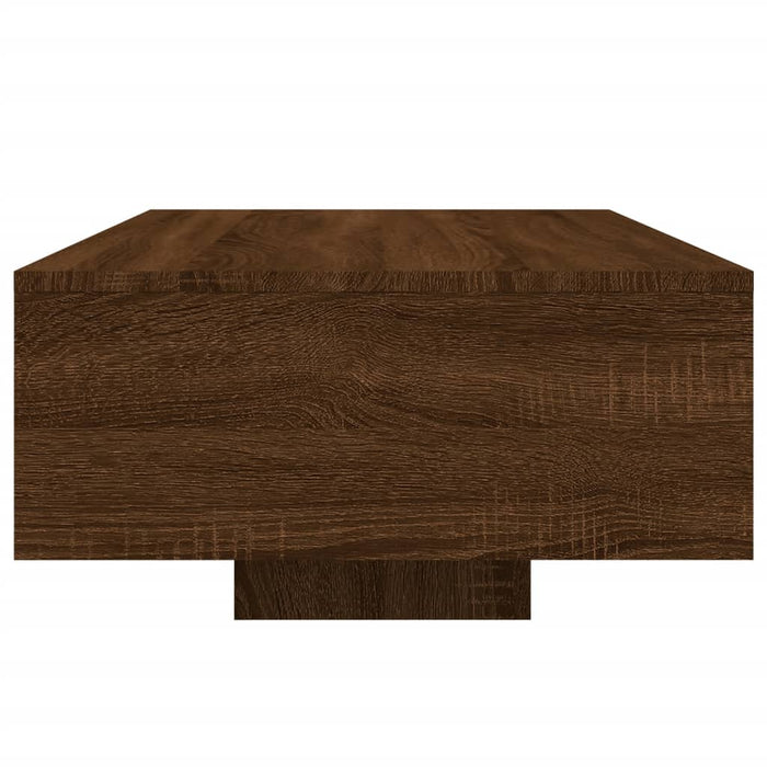 Tavolino da Soggiorno con Luci LED Rovere Marrone 85x55x31 cm