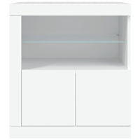 Credenza con Luci -Buffet-Armadio da cucina Bianca 60,5x37x67 cm