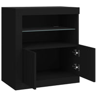 Credenza con Luci LED Nera 60,5x37x67 cm 836617