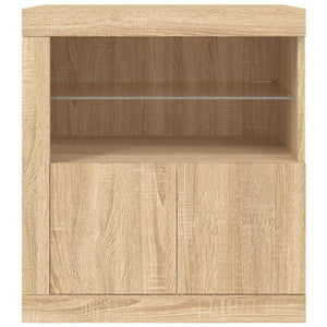 Credenza con Luci LED Rovere Sonoma 60,5x37x67 cm 836618