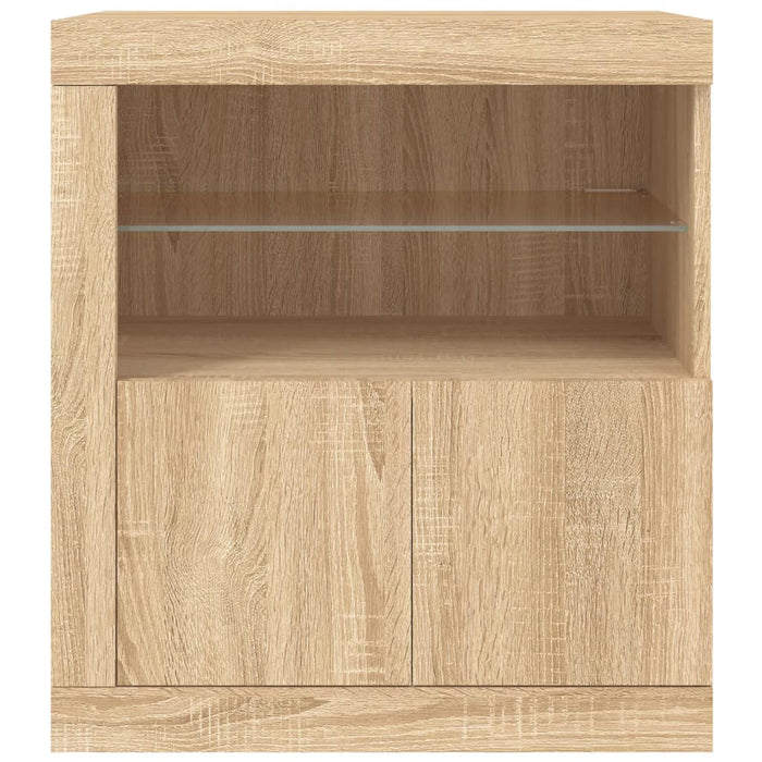 Credenza con Luci LED Rovere Sonoma 60,5x37x67 cm 836618