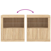 Credenza con Luci LED Rovere Sonoma 60,5x37x67 cm 836618