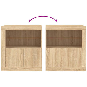 Credenza con Luci LED Rovere Sonoma 60,5x37x67 cm 836618