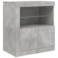 Credenza con Luci LED Grigio Cemento 60,5x37x67 cm 836619