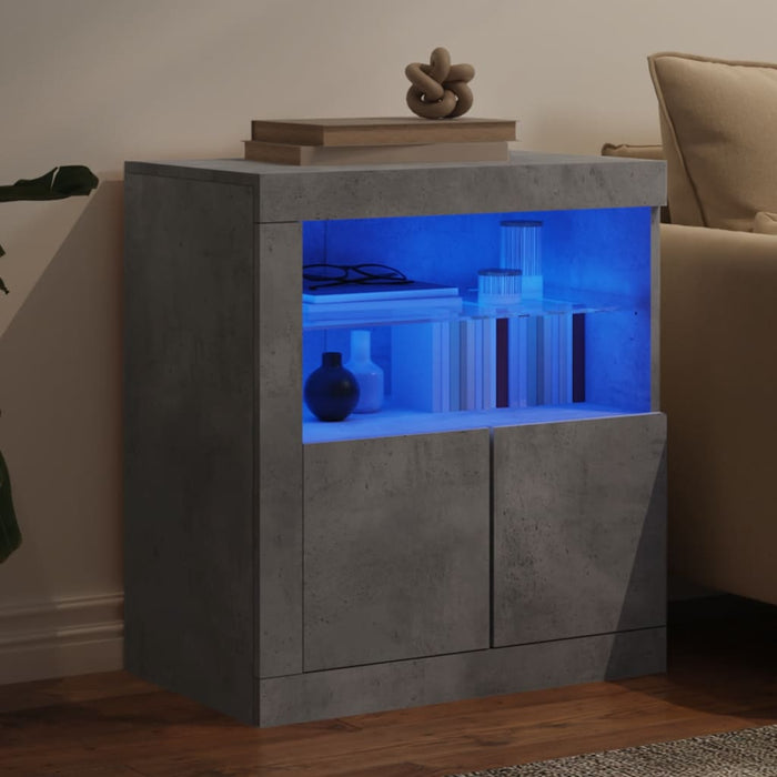 Credenza con Luci LED Grigio Cemento 60,5x37x67 cm 836619