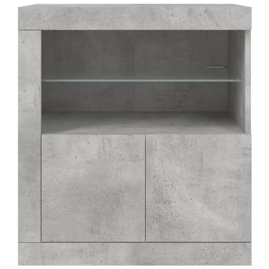 Credenza con Luci LED Grigio Cemento 60,5x37x67 cm 836619