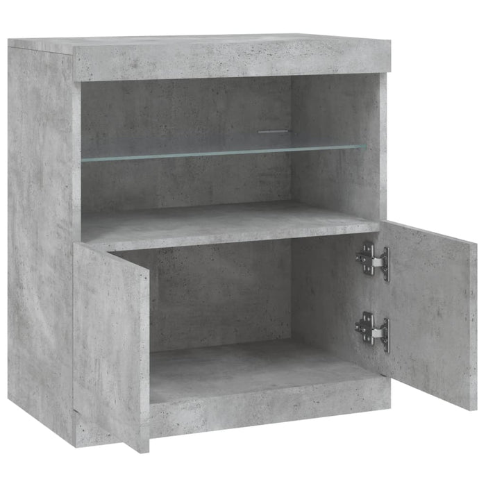 Credenza con Luci LED Grigio Cemento 60,5x37x67 cm 836619