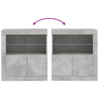 Credenza con Luci LED Grigio Cemento 60,5x37x67 cm 836619