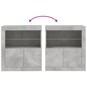 Credenza con Luci LED Grigio Cemento 60,5x37x67 cm 836619