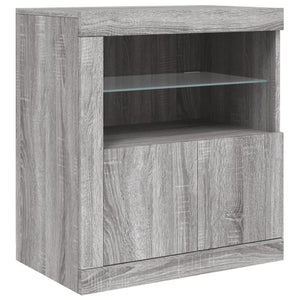 Credenza con Luci LED Grigio Sonoma 60,5x37x67 cm 836621