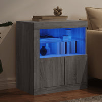 Credenza con Luci LED Grigio Sonoma 60,5x37x67 cm 836621