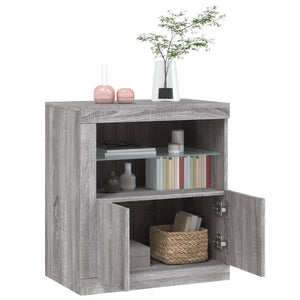 Credenza con Luci LED Grigio Sonoma 60,5x37x67 cm 836621