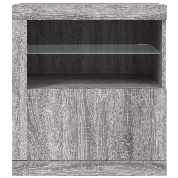 Credenza con Luci LED Grigio Sonoma 60,5x37x67 cm 836621