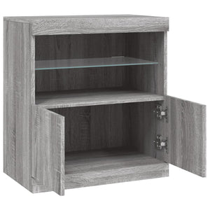 Credenza con Luci LED Grigio Sonoma 60,5x37x67 cm 836621