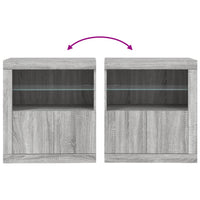 Credenza con Luci LED Grigio Sonoma 60,5x37x67 cm 836621