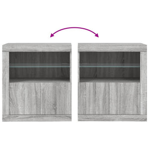Credenza con Luci LED Grigio Sonoma 60,5x37x67 cm 836621