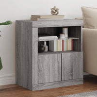 Credenza con Luci LED Grigio Sonoma 60,5x37x67 cm 836621