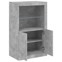 Armadietto con Luci LED Grigio Cemento in Legno Multistrato 836626