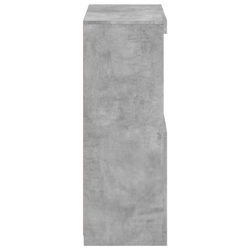 Armadietto con Luci LED Grigio Cemento in Legno Multistrato 836626