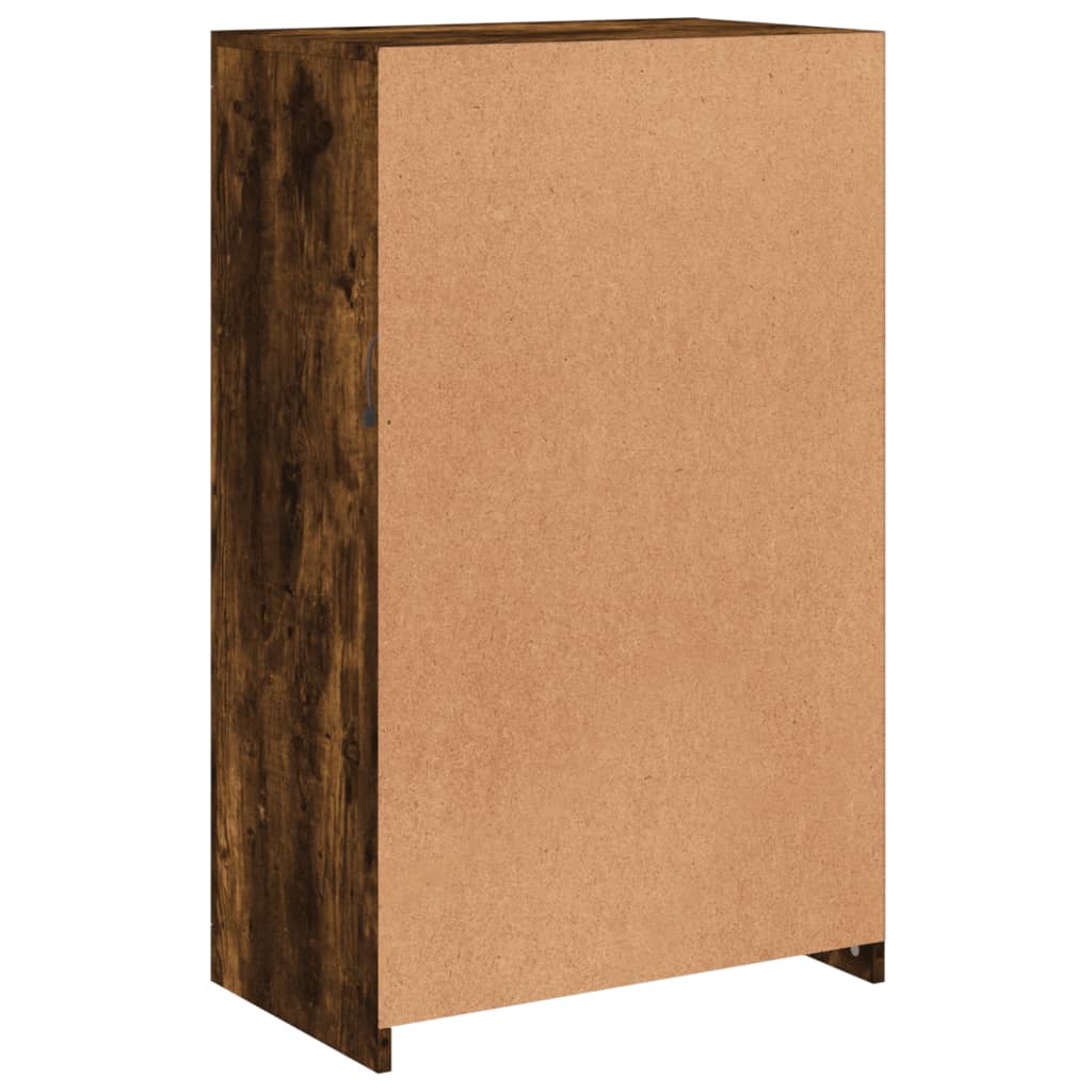 Armadietto con Luci LED Rovere Fumo in Legno Multistrato 836627