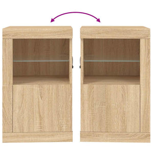 Armadietto con Luci LED Rovere Sonoma in Legno Multistrato 836634