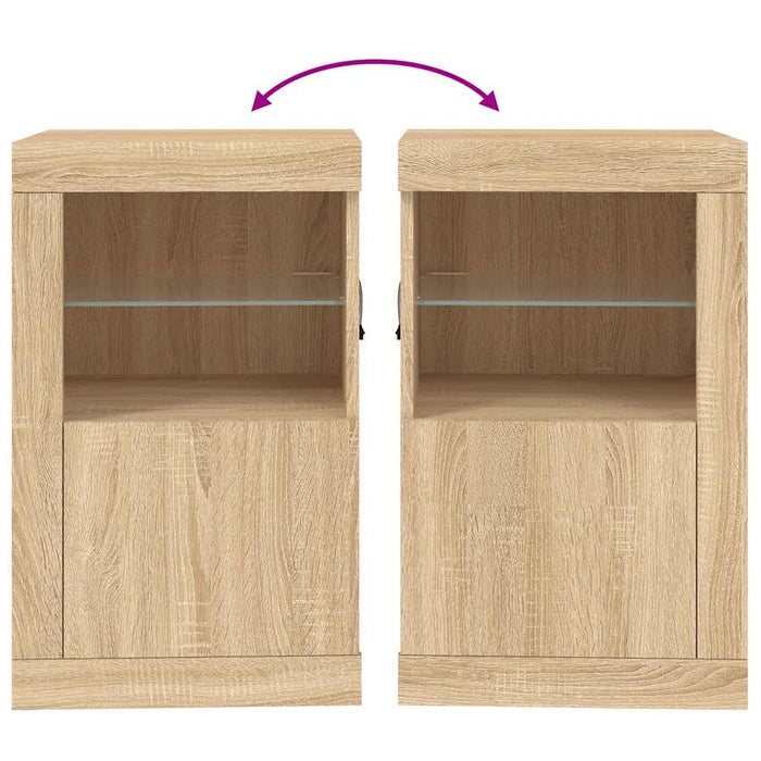 Armadietto con Luci LED Rovere Sonoma in Legno Multistrato 836634