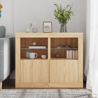 Armadietti con Luci LED 2pz Rovere Sonoma in Legno Multistrato 836635