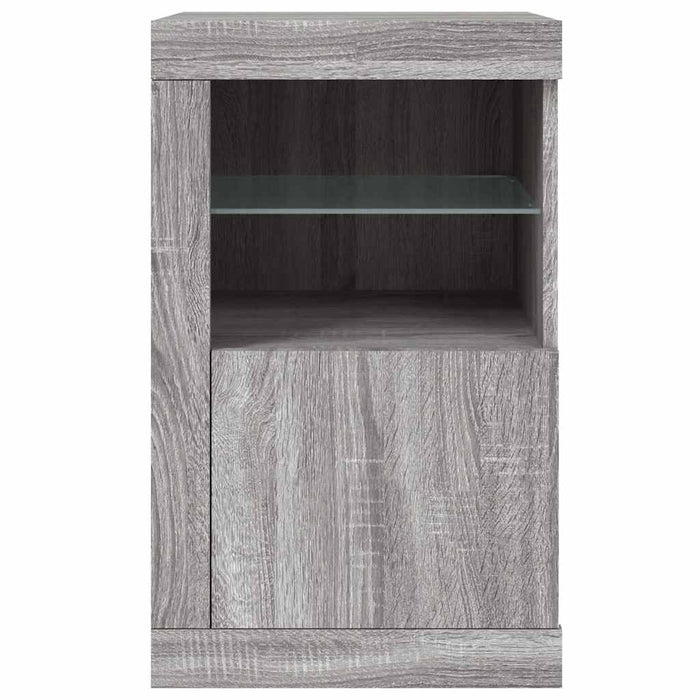 Armadietto con Luci LED Grigio Sonoma in Legno Multistrato 836640